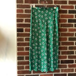 Green floral skirt